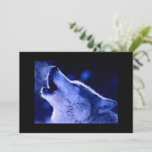 Wolf Howling op Maan uitnodiging (Staand voorkant)