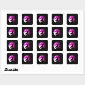 Wolf Howling op Moon Square Sticker (Vel)