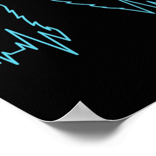 Wolf Howling Pulse Hartslag Wolven Kostuum Dier Poster (Hoek)