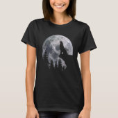 wolf howling under the moon light t-shirt (Voorkant)