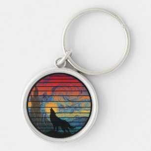 WOLF HUILEN ABSTRACTE STIJL SLEUTELHANGER