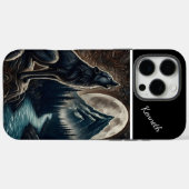 Wolf huilen onder maanlicht Case-Mate iPhone case (Achterkant (horizontaal))