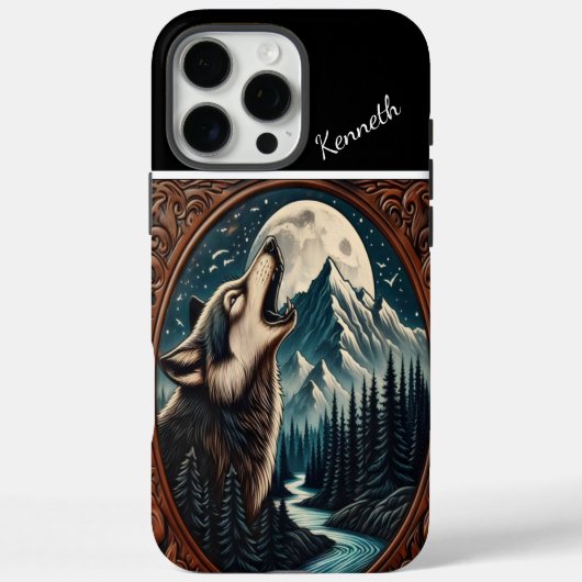 Wolf huilen onder maanlicht Case-Mate iPhone case (Achterkant)