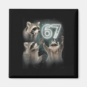 Wolf Huilend naar de Maan 67 6 7 Halloween 67 Wolf Magneet