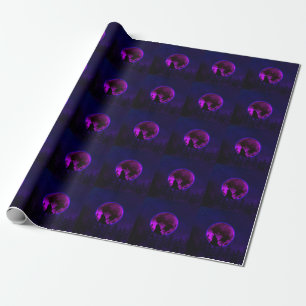 WOLF HUILENDE MAAN MAGENTA   CADEAUPAPIER