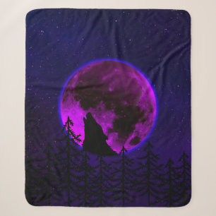 WOLF HUILENDE MAAN MAGENTA   SHERPA DEKEN