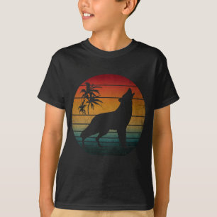 wolf huilende vintage T-shirt