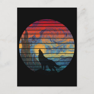 WOLF HUILT ABSTRACTE STIJL BRIEFKAART