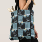 Wolf huilt bij maanpatroon draagtas