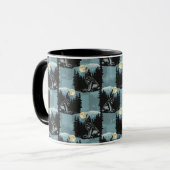 Wolf huilt bij maanpatroon mok (Voorkant links)