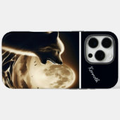 Wolf huilt bij volle maan Case-Mate iPhone case (Achterkant (horizontaal))