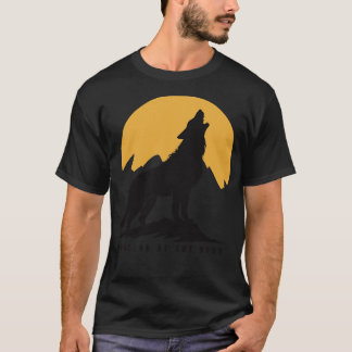 Wolf huilt naar de maan t-shirt