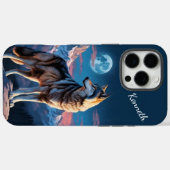 Wolf huilt onder maanlicht Case-Mate iPhone case (Achterkant (horizontaal))