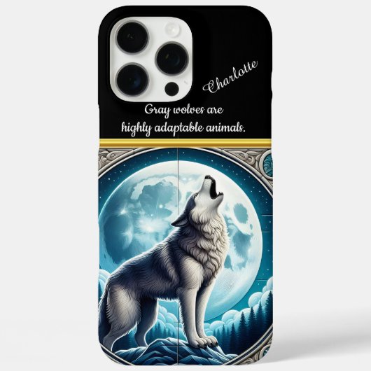 Wolf huilt 's nachts bij volle maan Case-Mate iPhone case (Achterkant)