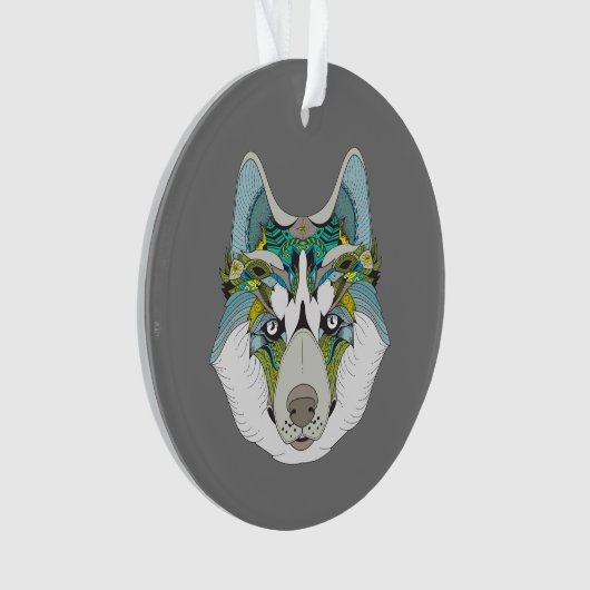 Wolf husky embelli vert bleu (devant)