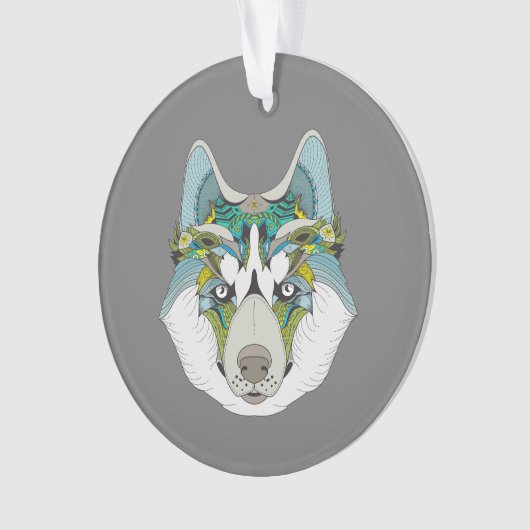 Wolf husky embelli vert bleu (devant)