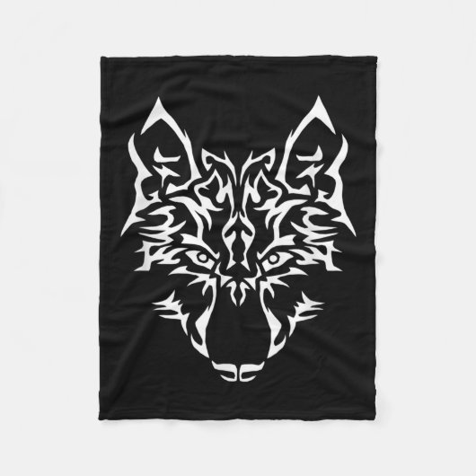 Wolf I Predator Mystic Dog Tattoo Gift Fleece Deken (Voorkant)