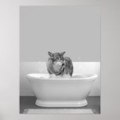 Wolf in bad in Bathtub Bubble Poster (Voorkant)