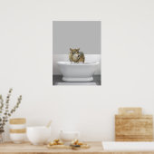 Wolf in bad in Bathtub Bubble Poster (Keuken)