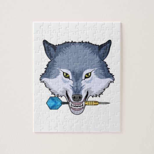Wolf in Darts met Dart Legpuzzel (Verticaal)