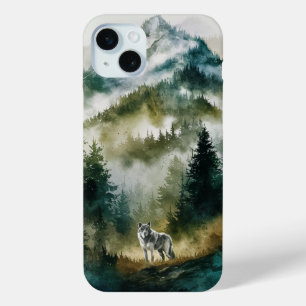 Wolf In De Bosrand iPhone 15 Mini Hoesje