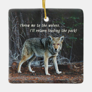 Wolf in de Bossen geeft Leading Pack terug Keramisch Ornament