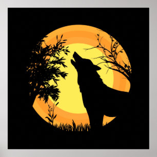 Wolf in de Bossen Poster