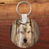 Wolf in de bossen sleutelhanger (Voorkant)
