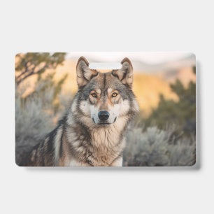 Wolf in de natuur badge