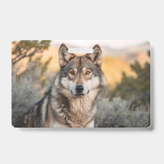 Wolf in de natuur badge (Voorzijde)