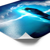 Wolf in de storm foto afdruk (Hoek)