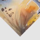 Wolf in een bos waterverf schilderij tissuepapier (Detail)