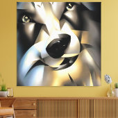 Wolf in Geometrische Kunststijl Canvas Afdruk (Insitu (Woonkamer))