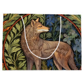 Wolf in het bos art nouveau groot cadeauzakje (Achterkant)