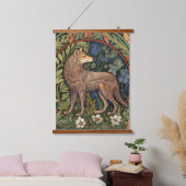 Wolf in het bos art nouveau hangend wandkleed (Slaapkamer)