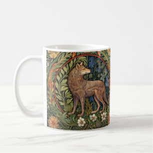 Wolf in het bos art nouveau koffiemok