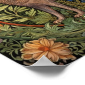 Wolf in het bos art nouveau poster (Hoek)