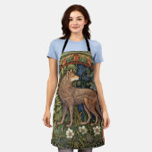 Wolf in het bos art nouveau schort (Gedragen)