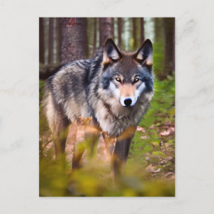 Wolf in het Briefkaart van de bossen