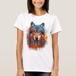 Wolf in het herfstbos t-shirt
