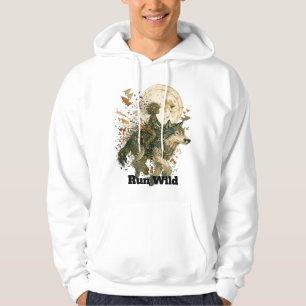 Wolf in het maanverlichte bos hoodie