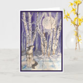 Wolf in het winter blanco Wenskaart Kaart (Gele Bloem)