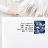 Wolf in het winterbosschilderij etiket (Insitu)