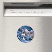 Wolf in het winterbosschilderij magneet (Insitu (Vaatwasser))