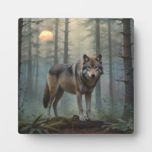 Wolf in Magisch Bos Fotoplaat
