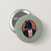 Wolf in menselijke kleding ronde button 5,7 cm (Voorkant /achterkant)
