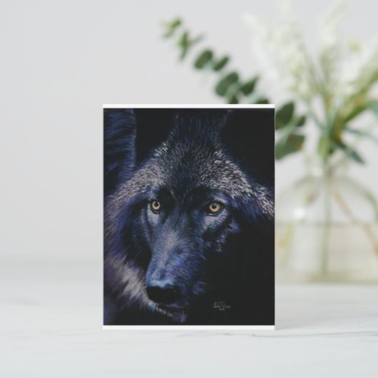 Wolf in moonlight (a) briefkaart (Staand voorkant)