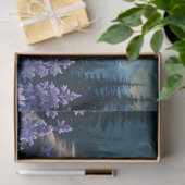 Wolf in Moonlight - paarse bloemen reflectie Tissuepapier (Geschenk)