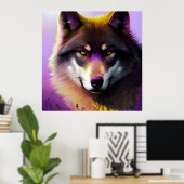 Wolf in Paars Poster (Thuiskantoor)