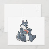 Wolf in Poker met Poker-kaarten Briefkaart (Voorkant / Achterkant)